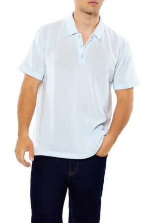 Soft Ribbed Knit Polo Shirt
